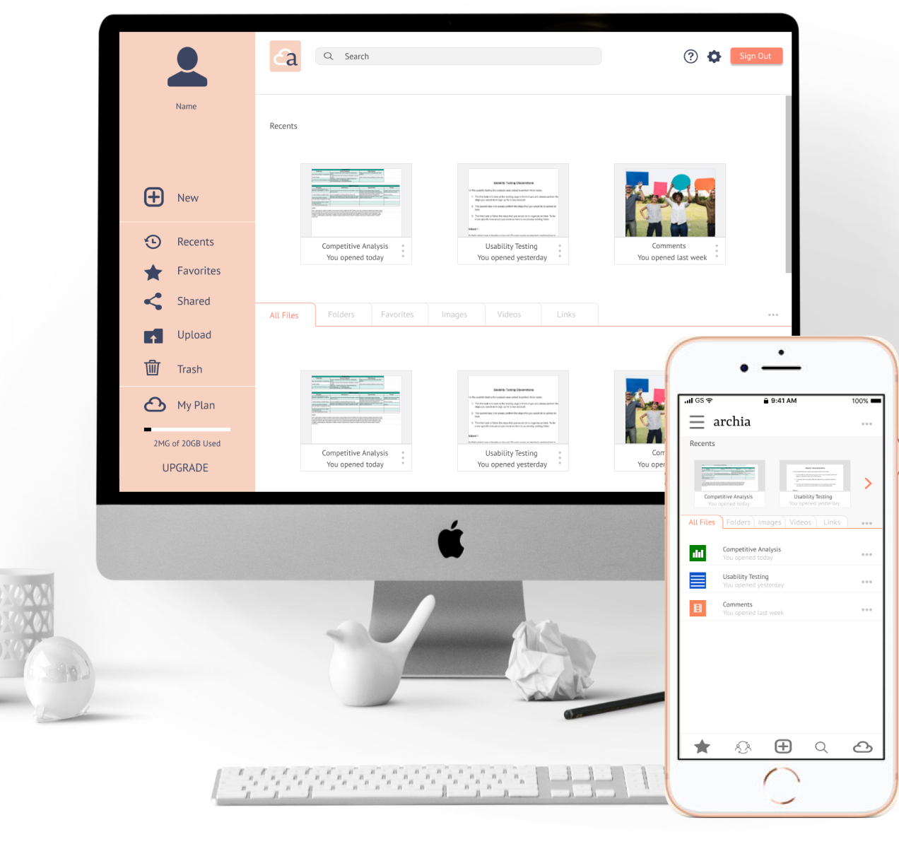 Image of Archia's dashboard