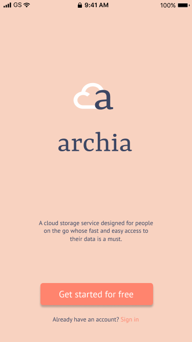 Archia's mobile onboarding one