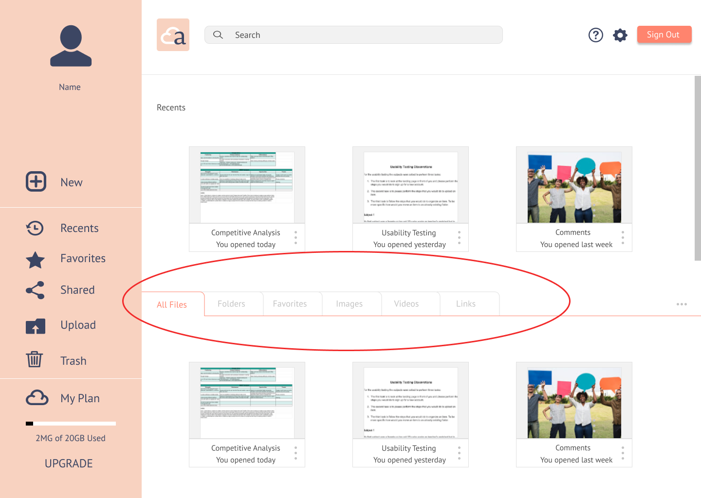 Desktop dashboard final mockup