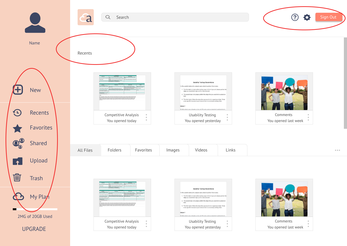 Desktop dashboard second mockup