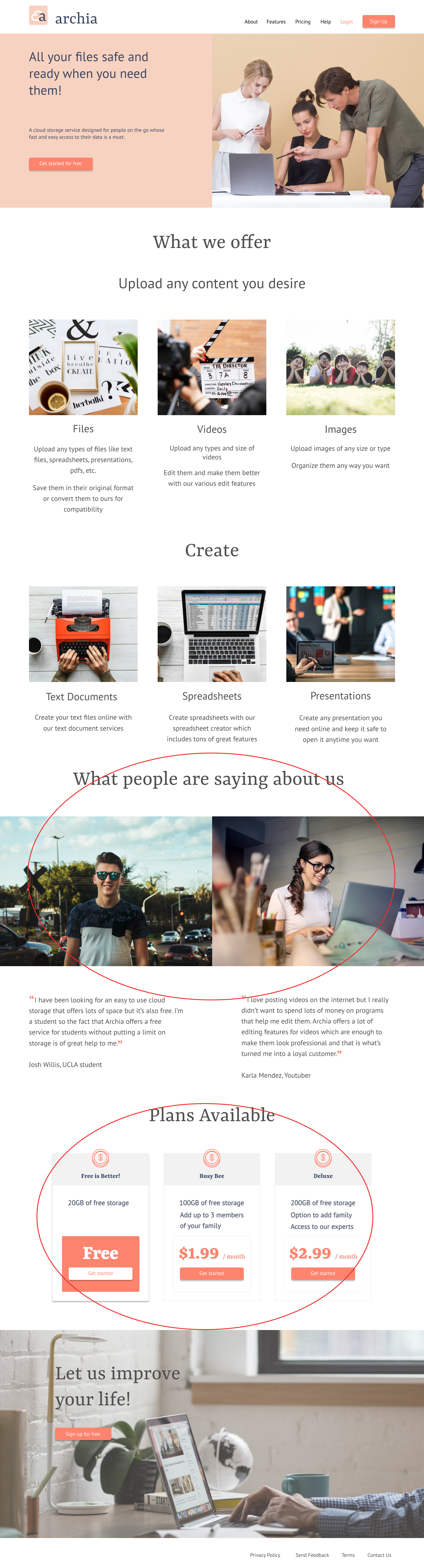 Second high fi landing page