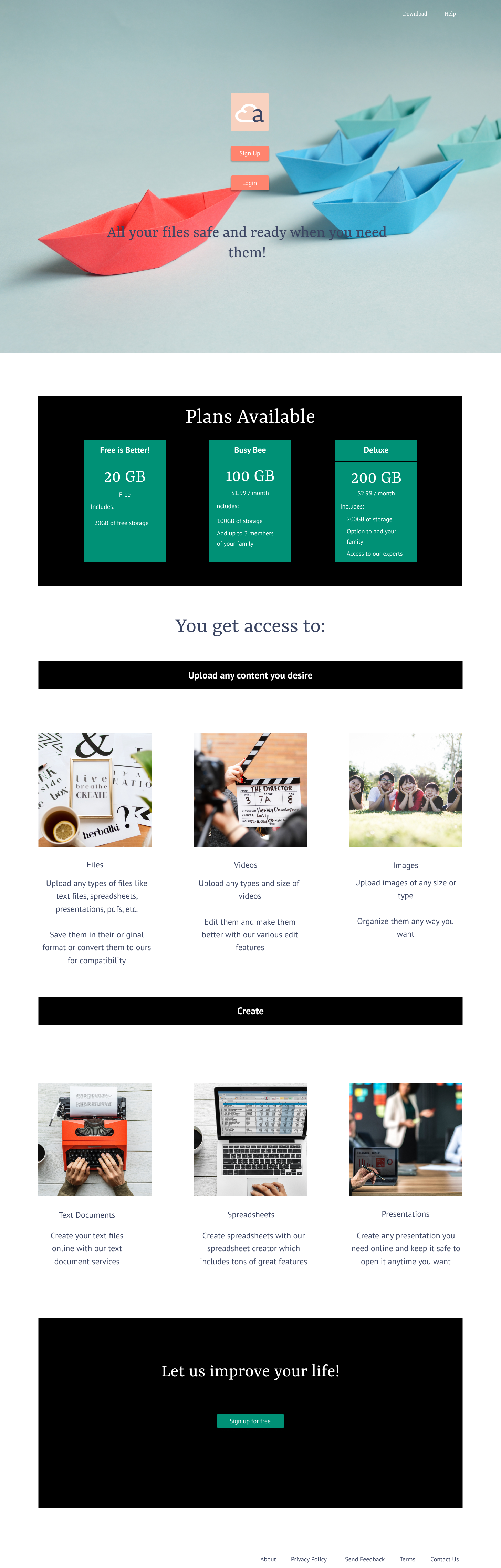 First high fi landing page