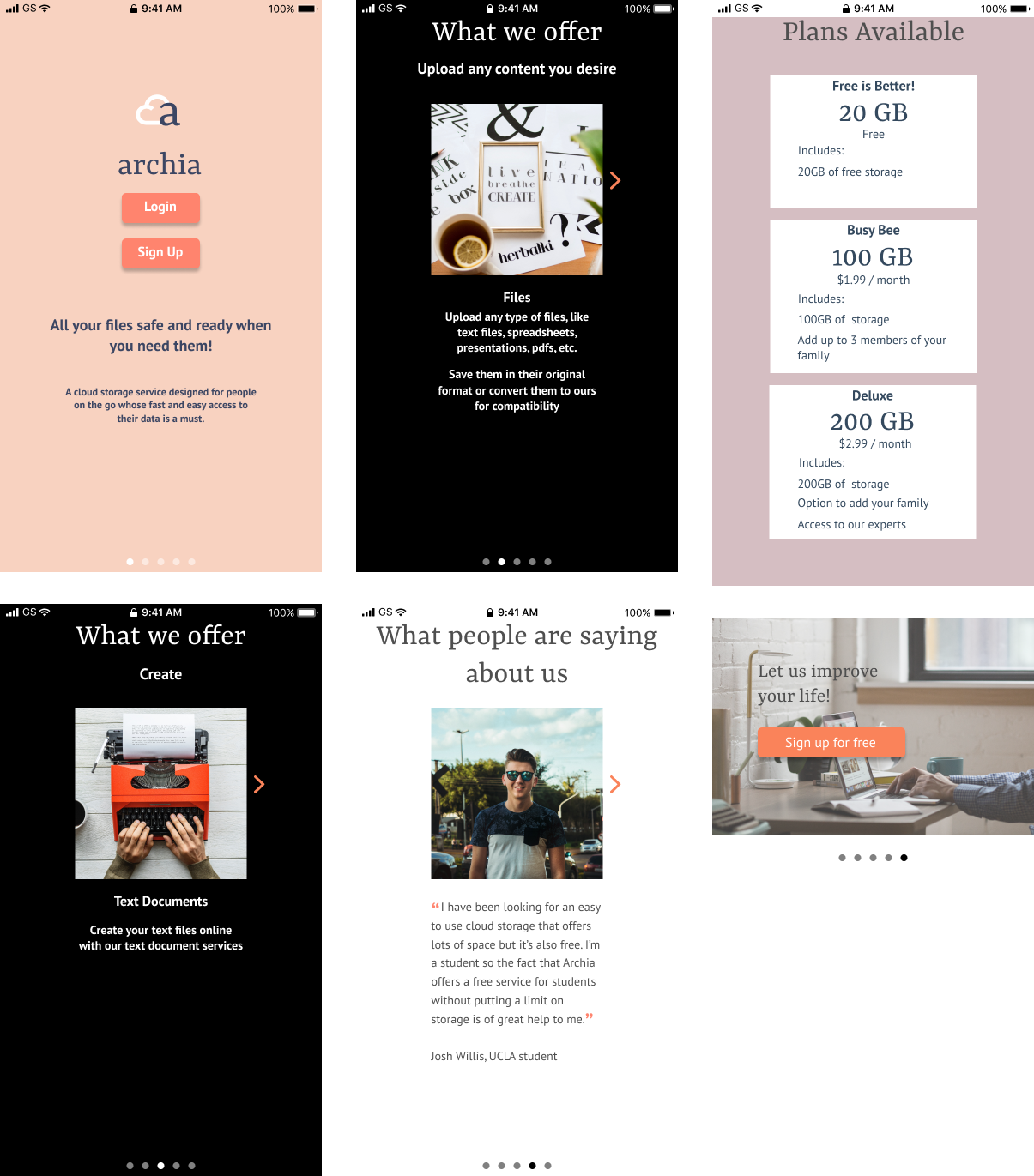 Second high fi mobile onboarding