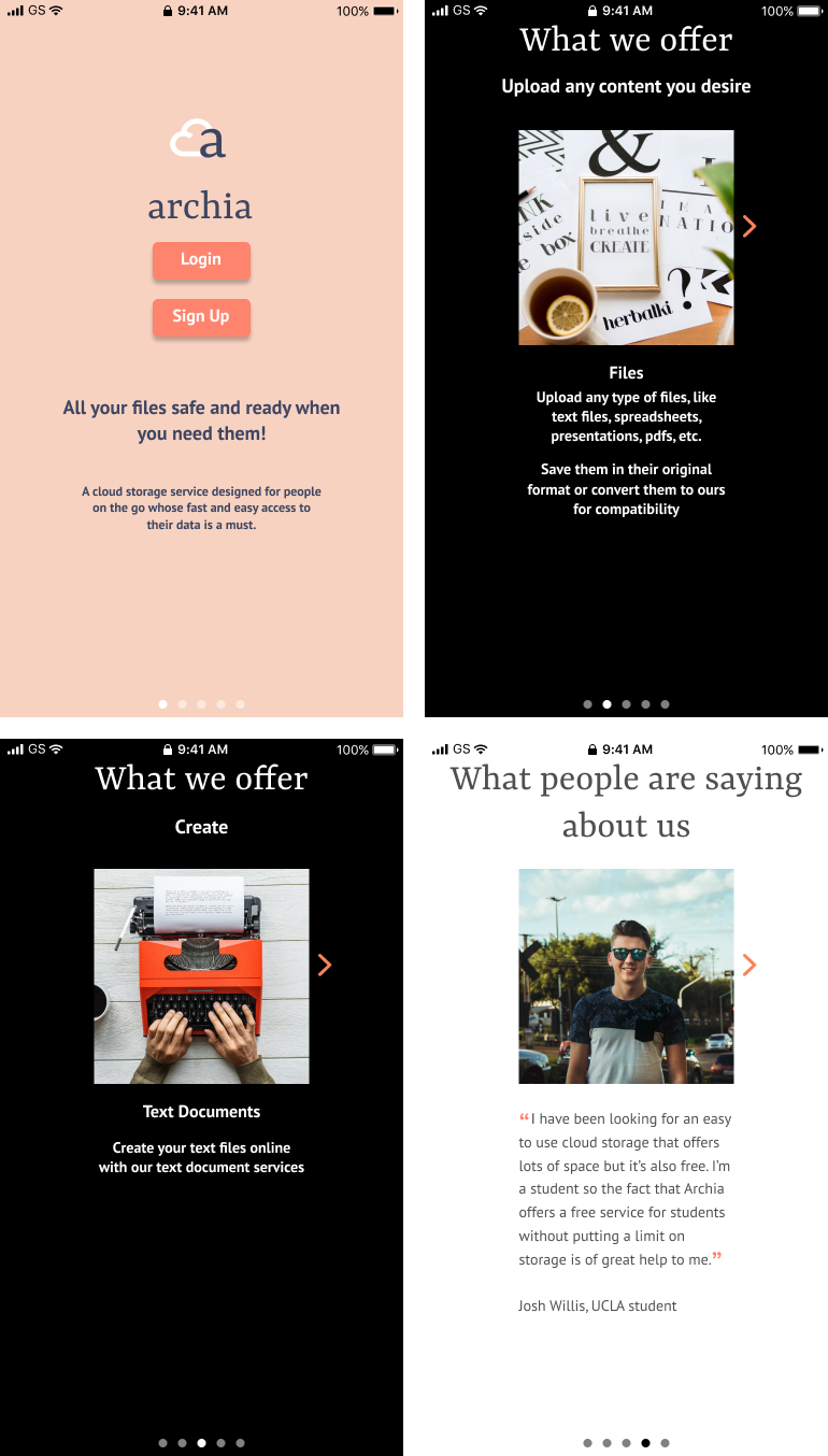 Second high fi mobile landing page